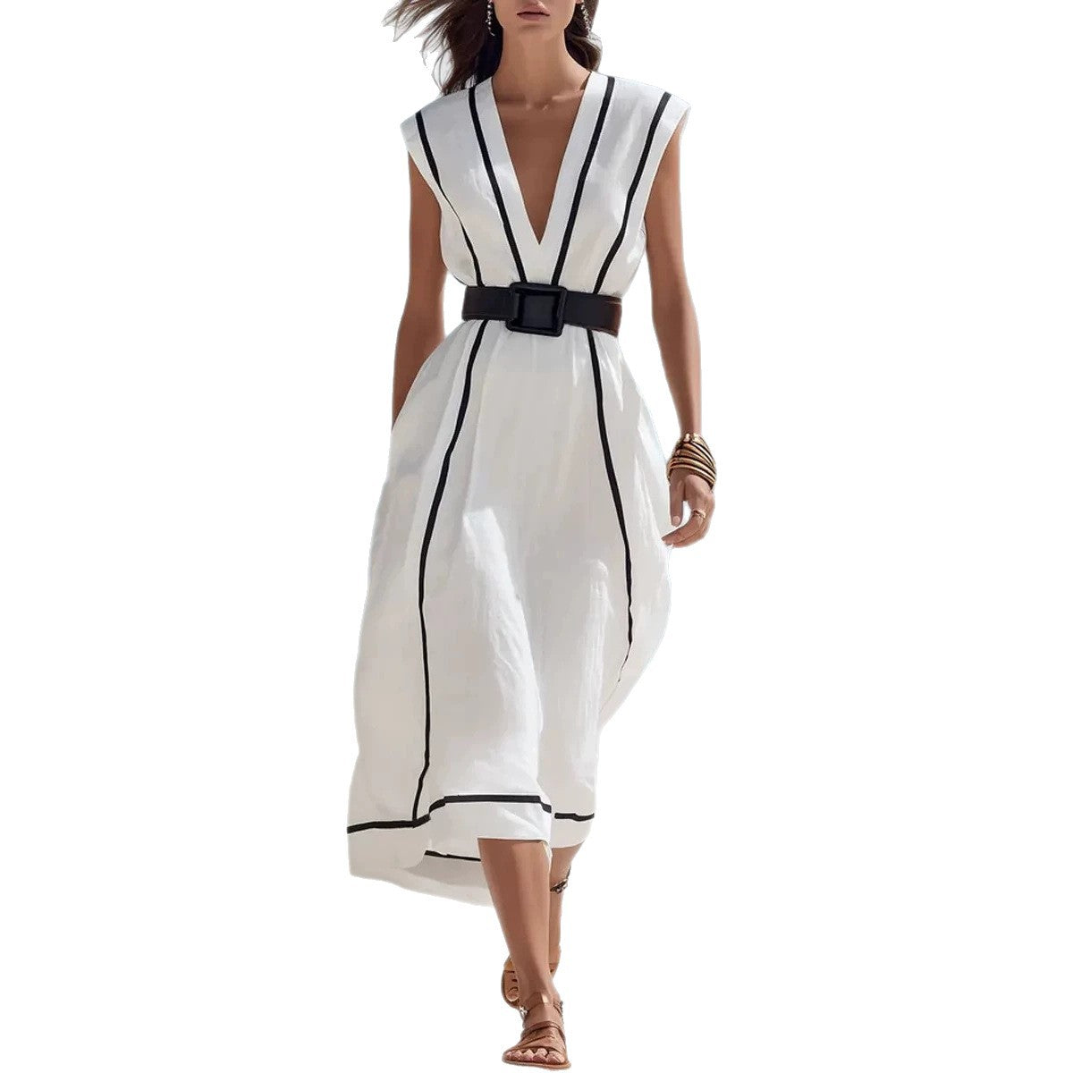 Women's Striped Casual Beach-style Dress